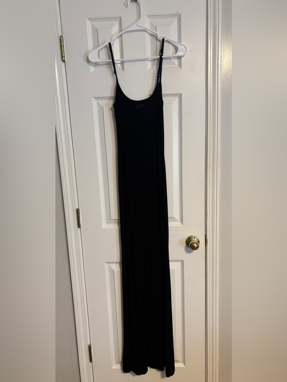 SKIMS Black Spaghetti Strap Maxi Dress